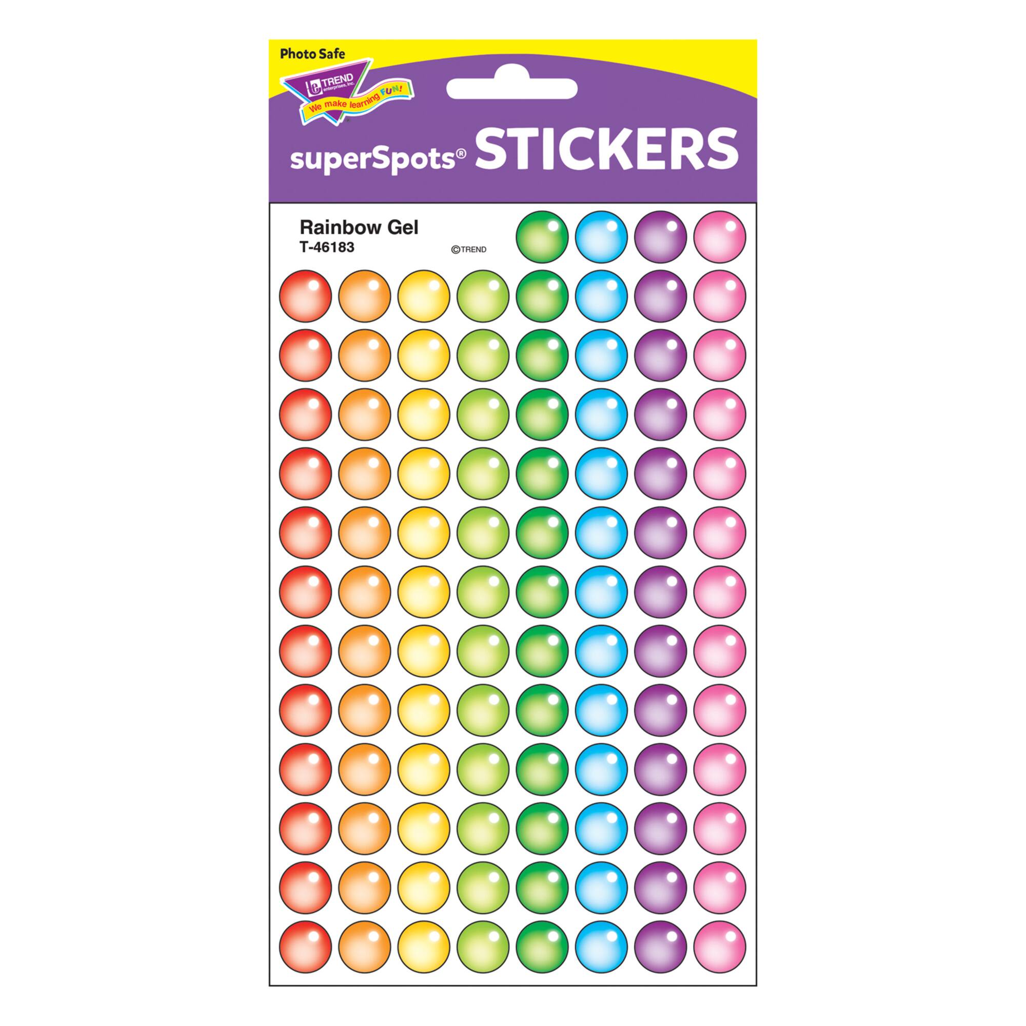 Trend Enterprises® Rainbow Gel superSpots® Stickers, 800ct.